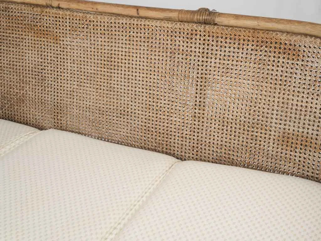 1970s French Cane & Wicker Settee - 3 seat