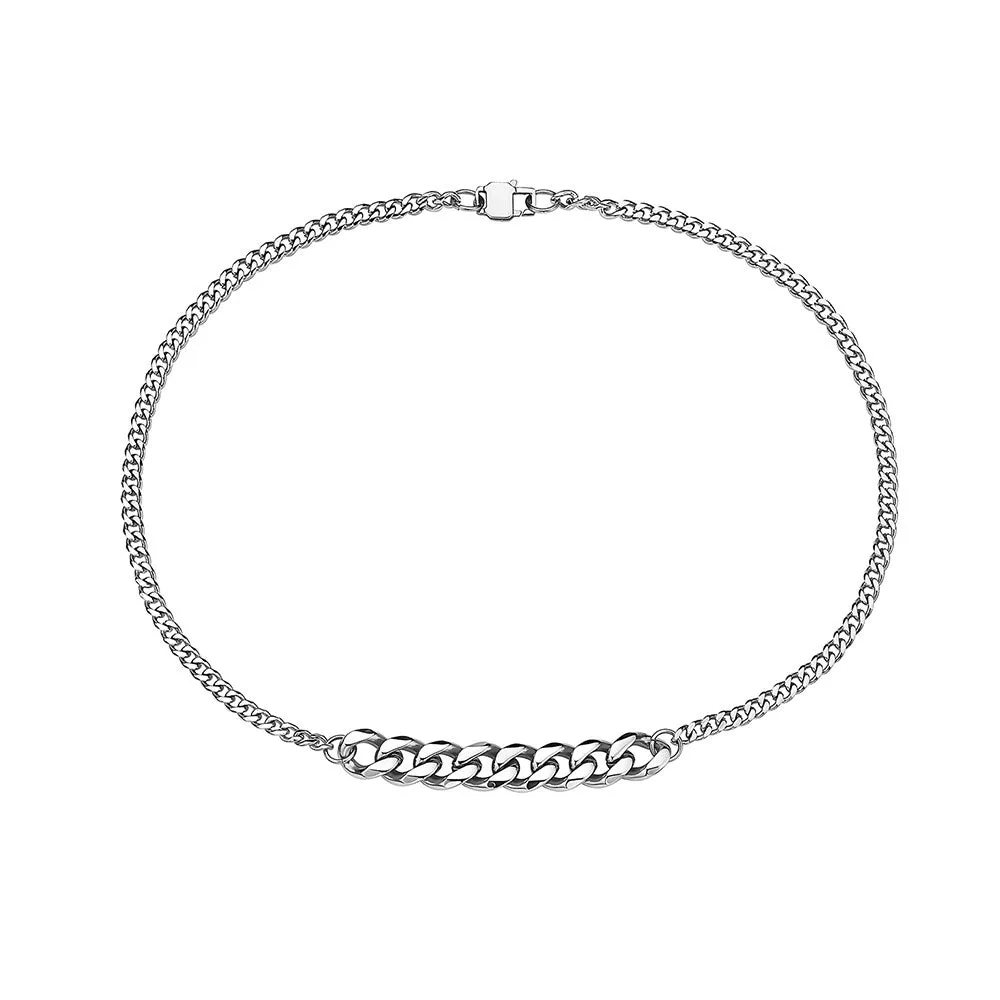 2 SIZES MIAMI CUBAN LINK ( 4 MM   9MM ) STAINLESS STEEL CHOKER STACKEABLE NECKLACE