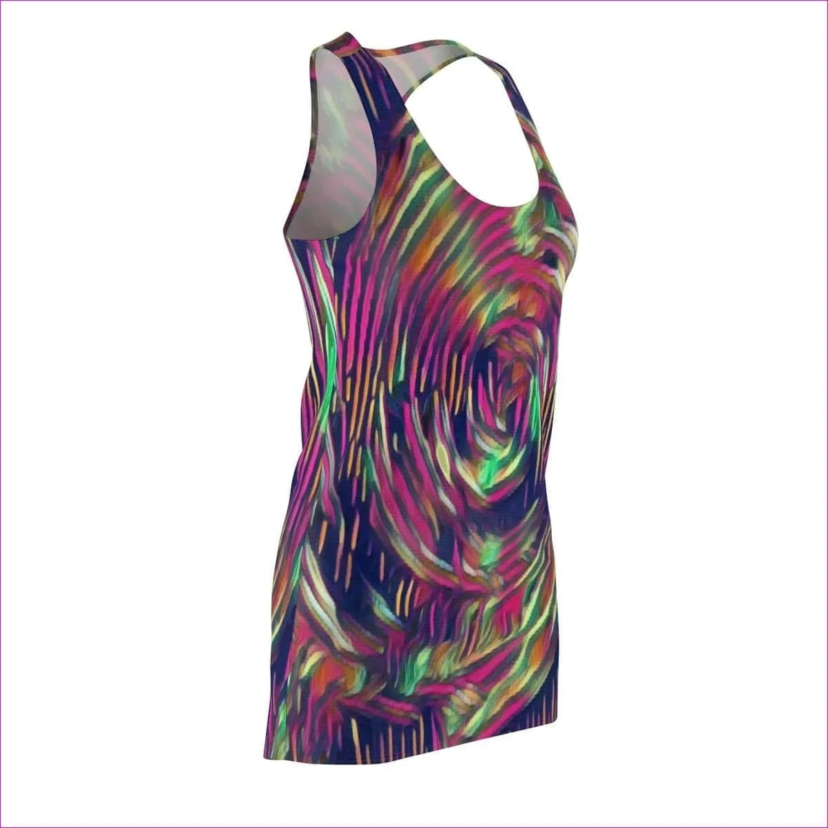 Abstract Swirl Cut & Sew Womens Racerback Dress Voluptuous ( ) Size- Ships from The US