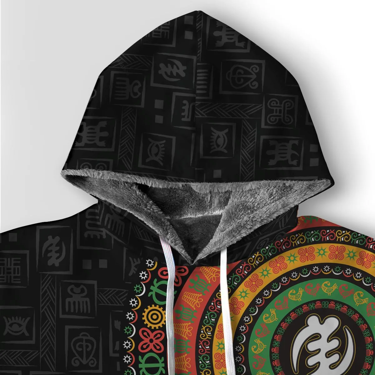 Adinkra Symbols Print Sleeve Premium Hoodie