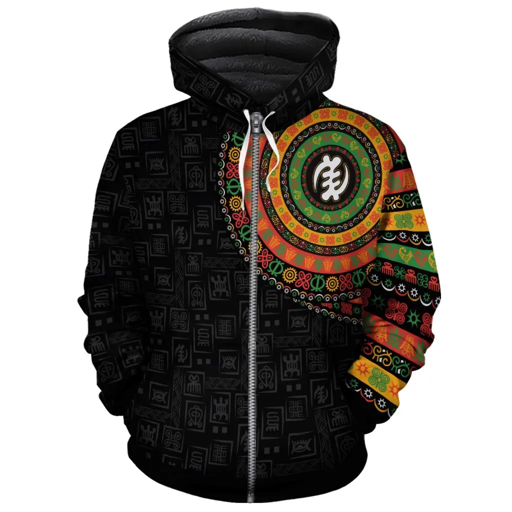 Adinkra Symbols Print Sleeve Premium Hoodie