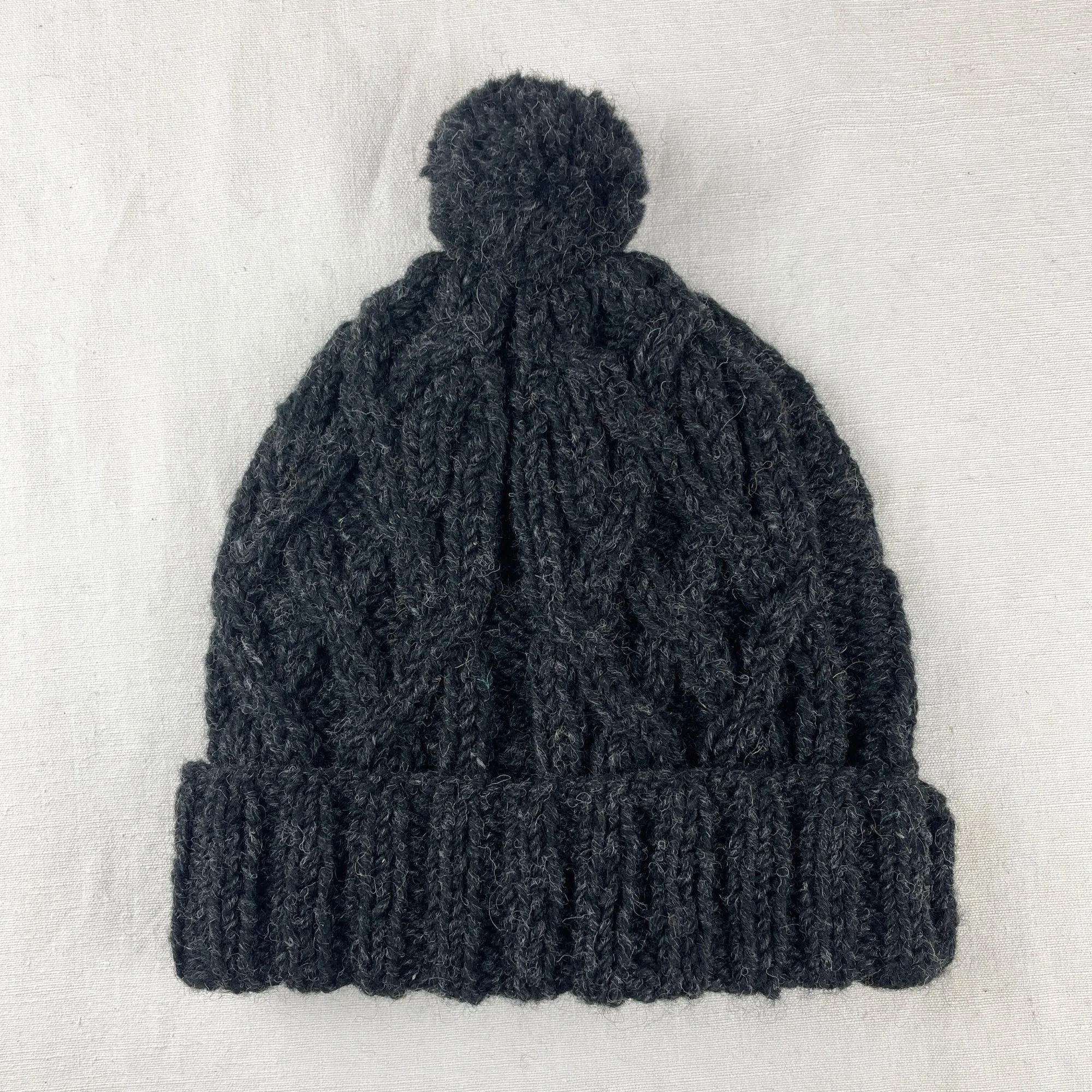 AJAY Unisex Cosy Cable Knit Wool Bobble Hat