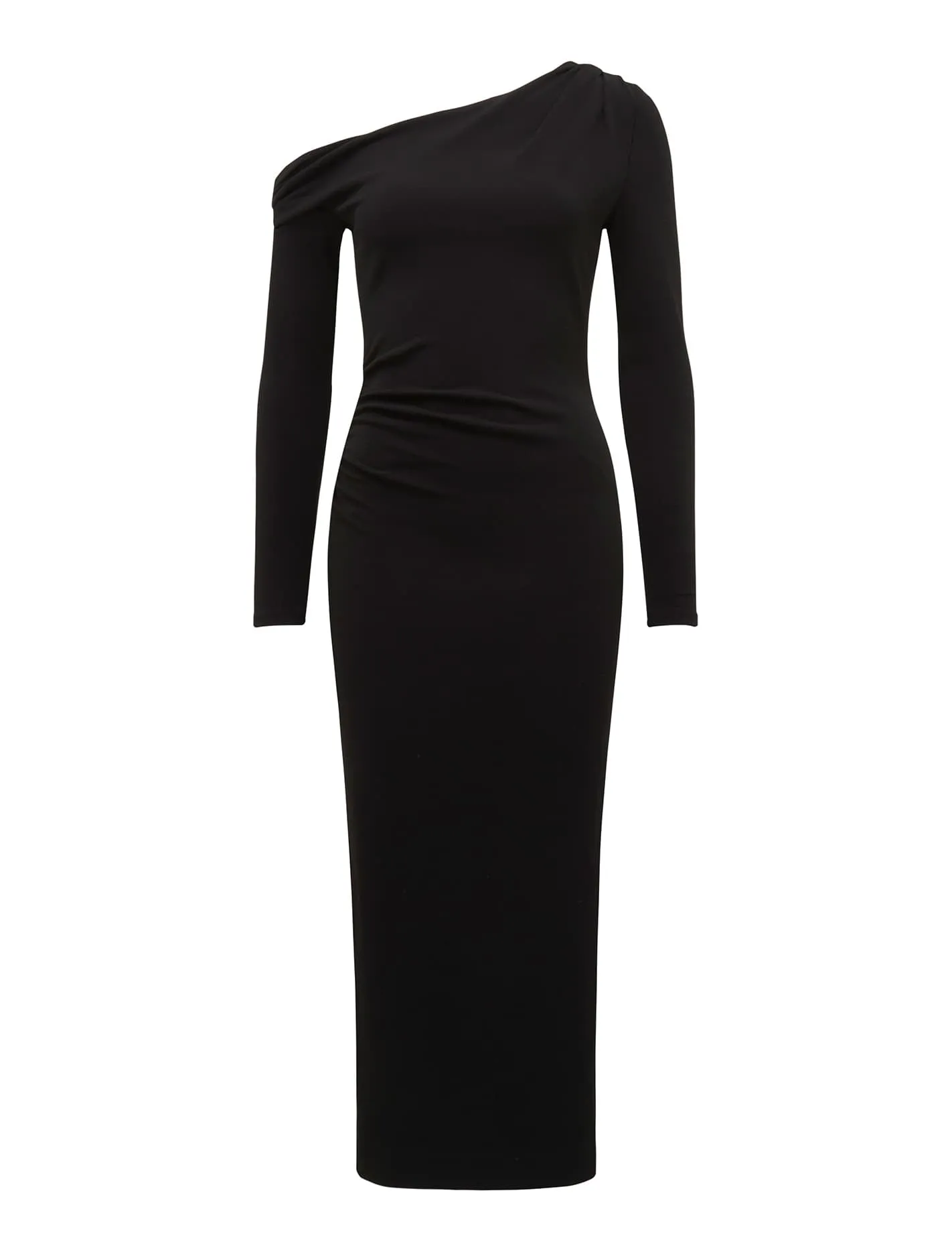 Alexandra Tipped Shoulder Long Sleeve Midi Dress