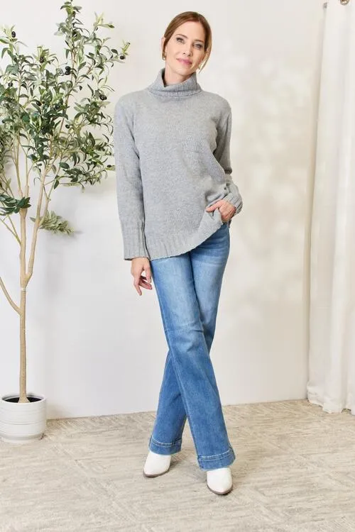 Alexandra Turtleneck Slit Sweater