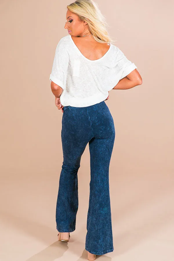 All The Stops Flare Pants in Cobalt Blue