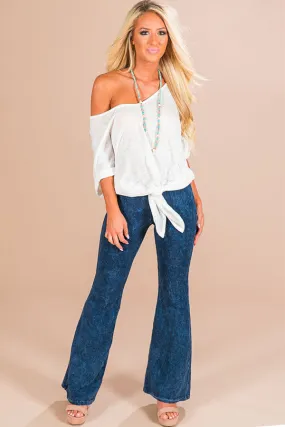 All The Stops Flare Pants in Cobalt Blue