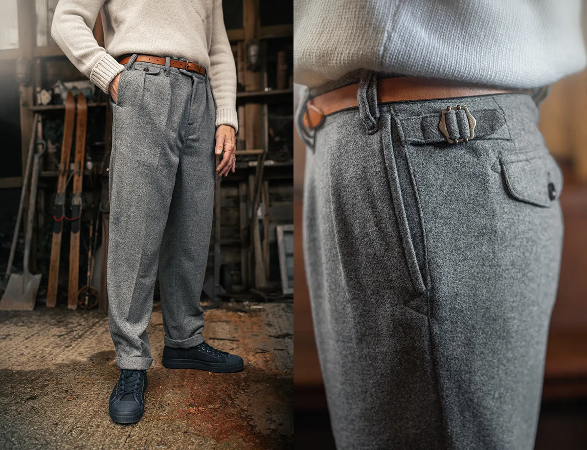 &SONS Ripley Wool Trousers Grey