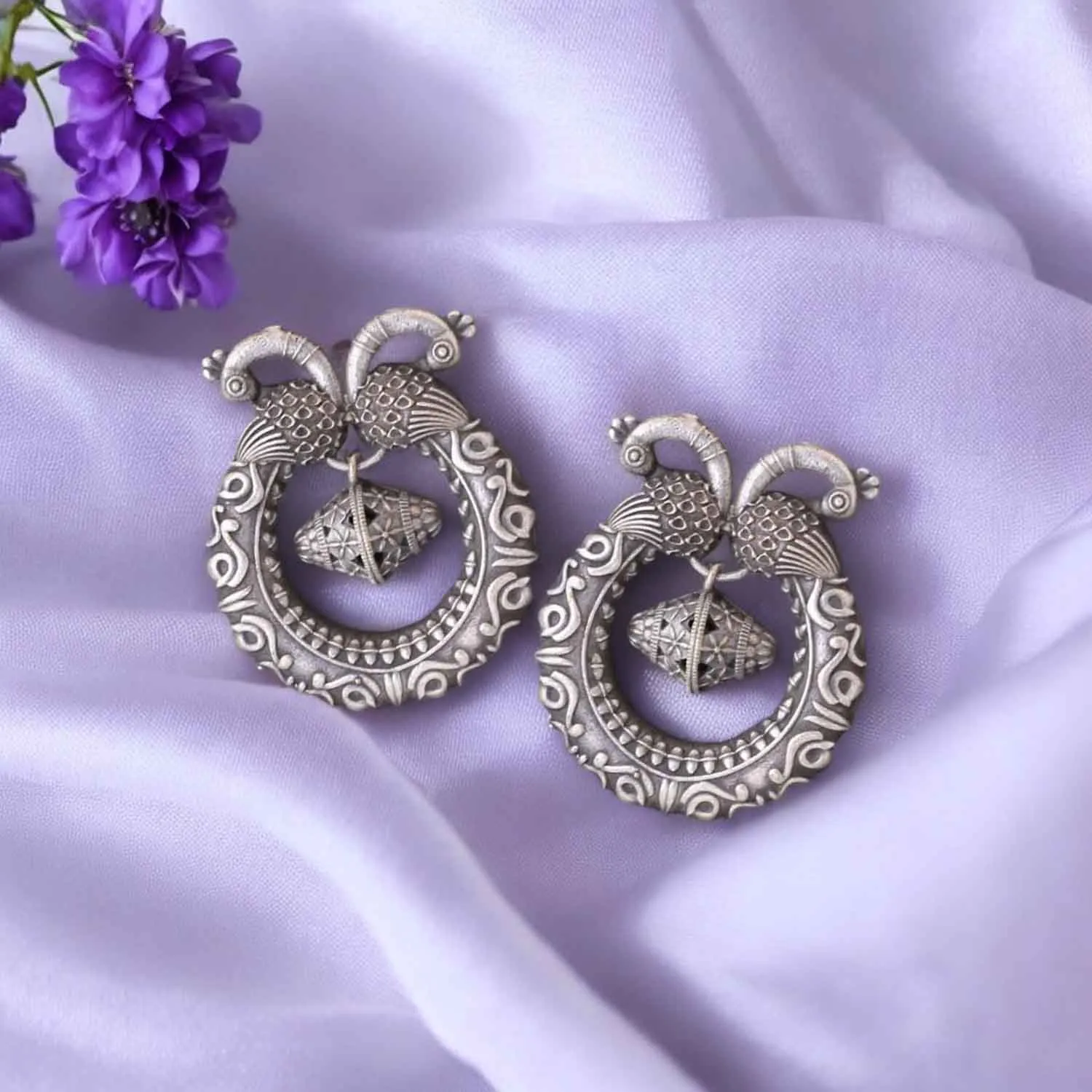 Antique Mayamma Oxidised Studs