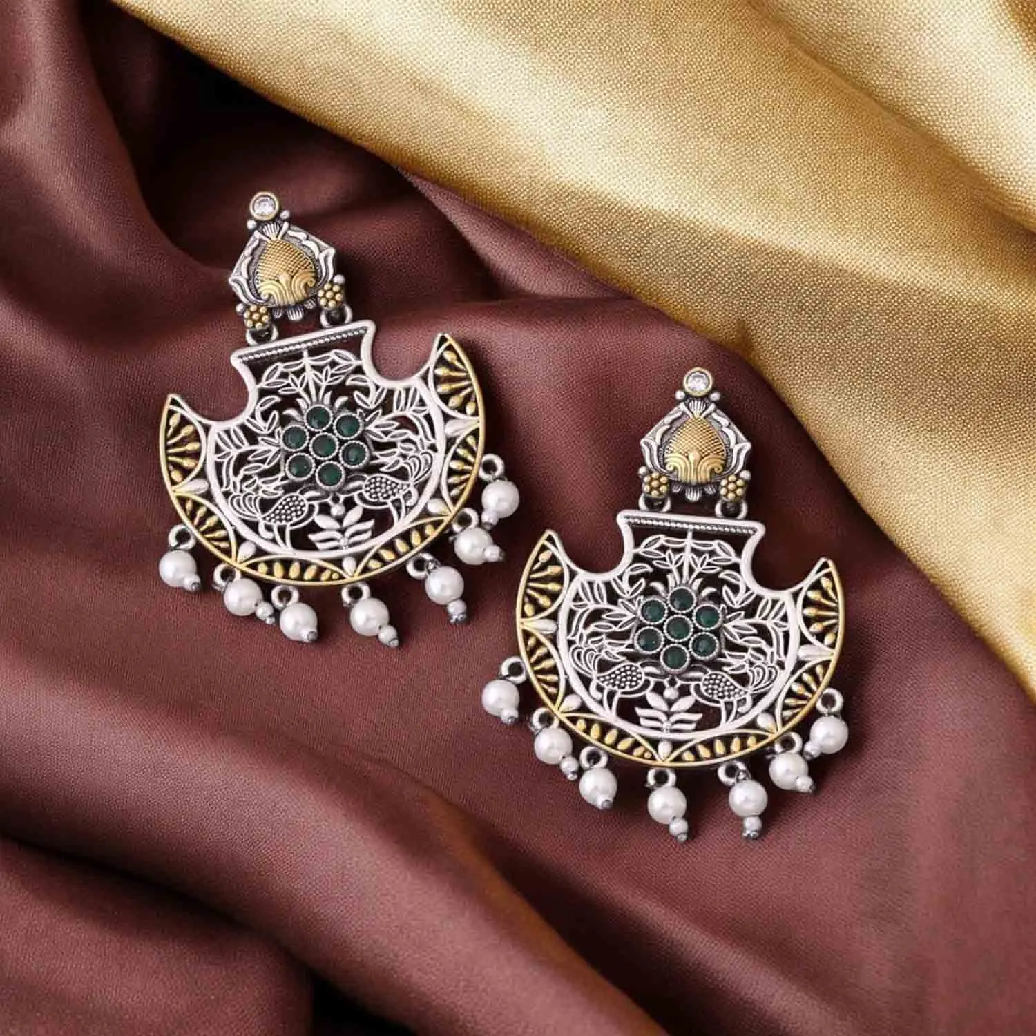 Antique Ratie Oxidised Chandbalis