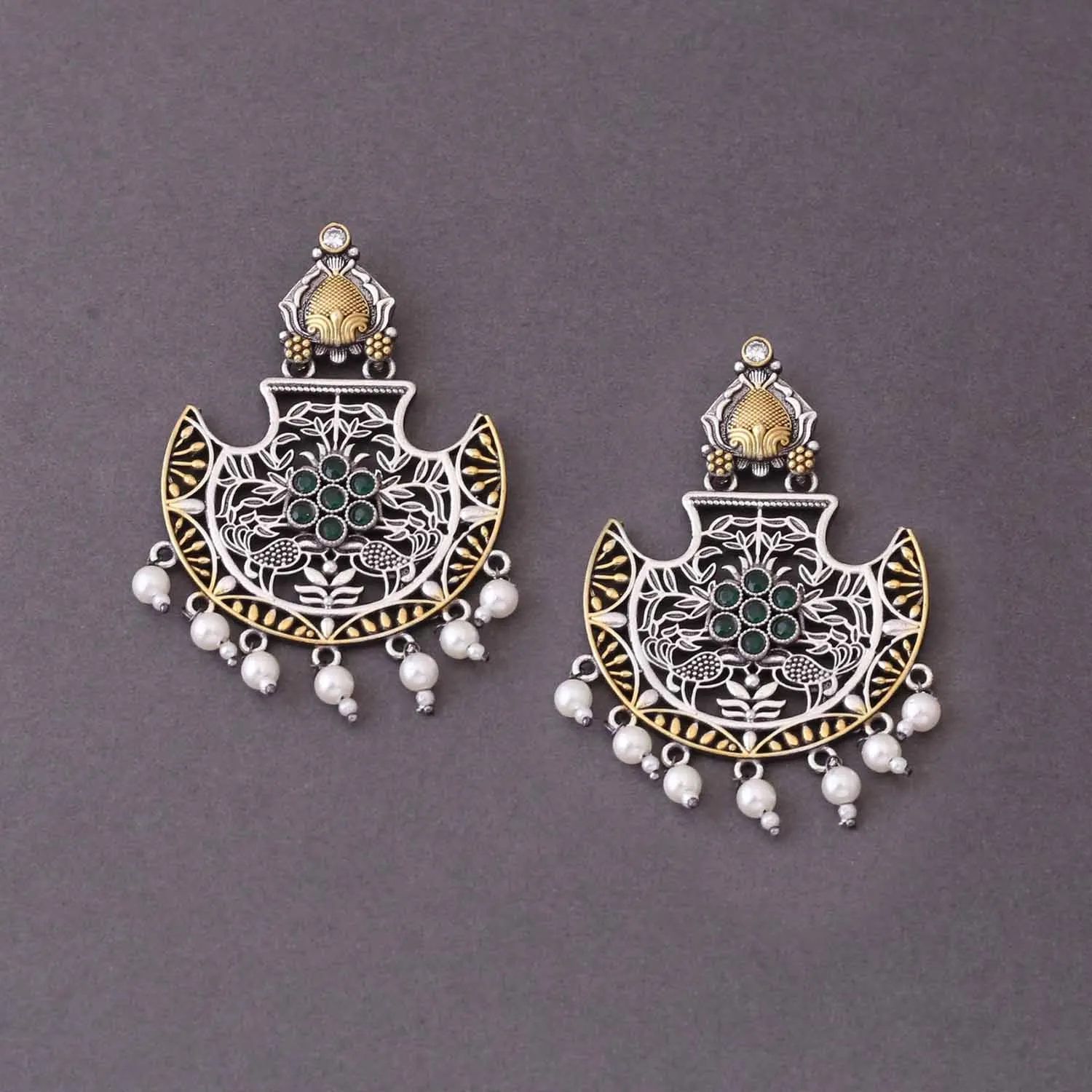 Antique Ratie Oxidised Chandbalis