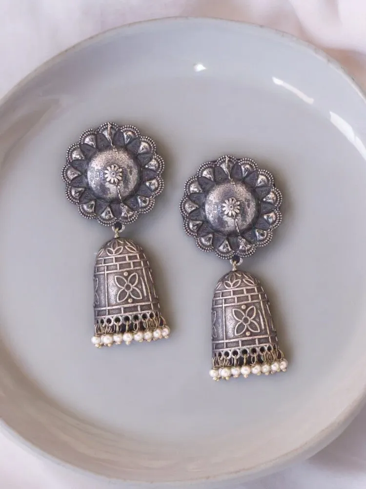 Antique Rivera Oxidised Danglers