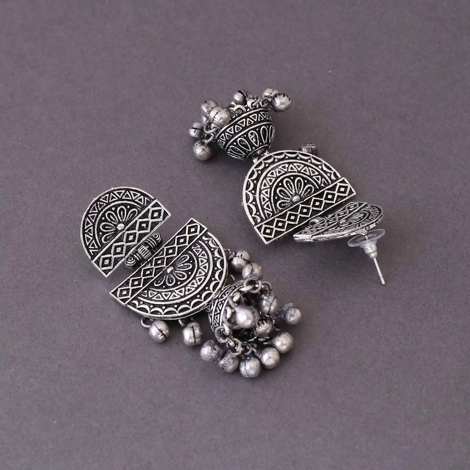 Antique Shashti Oxidised Jhumkis