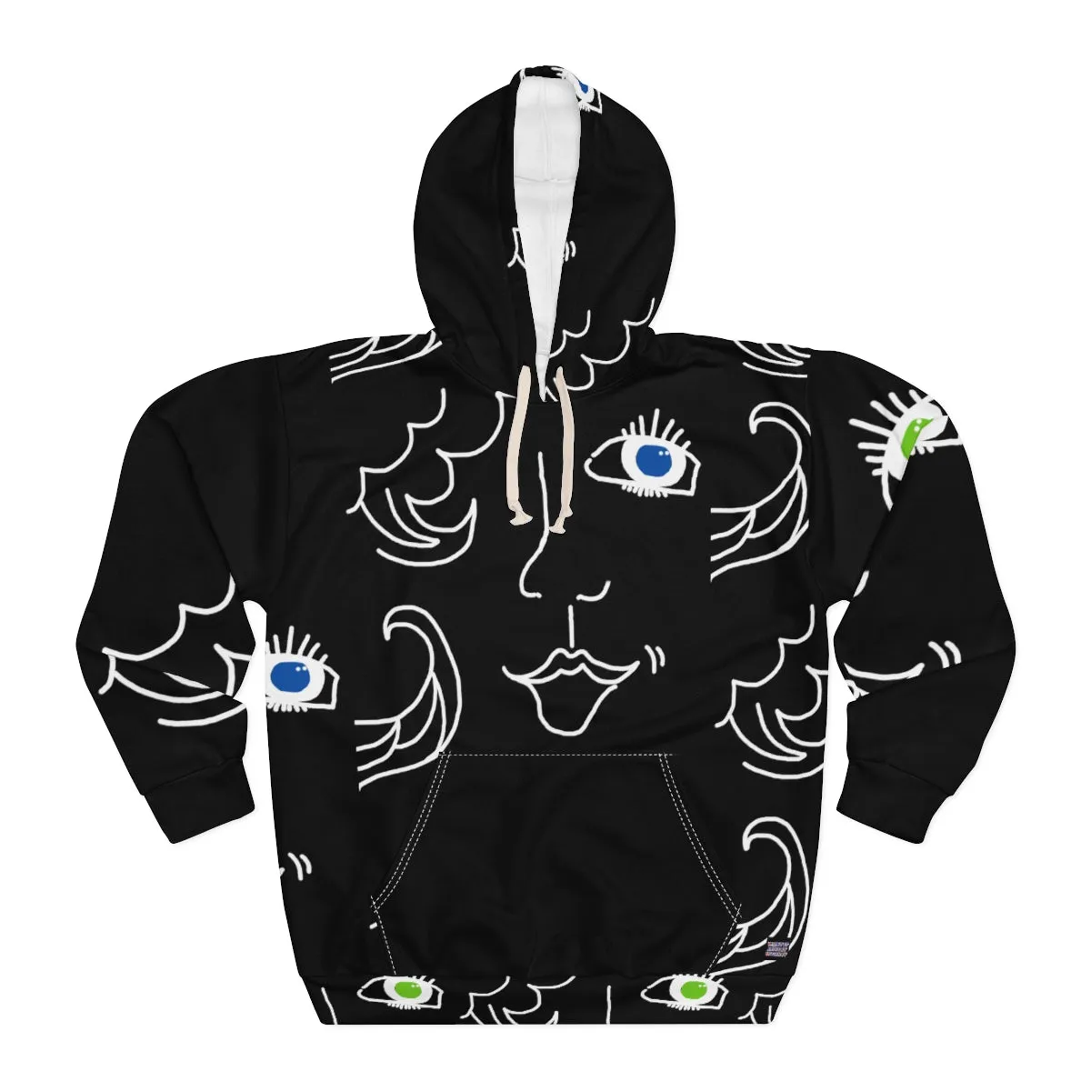 AOP Unisex Pullover Hoodie FACE DOODLES