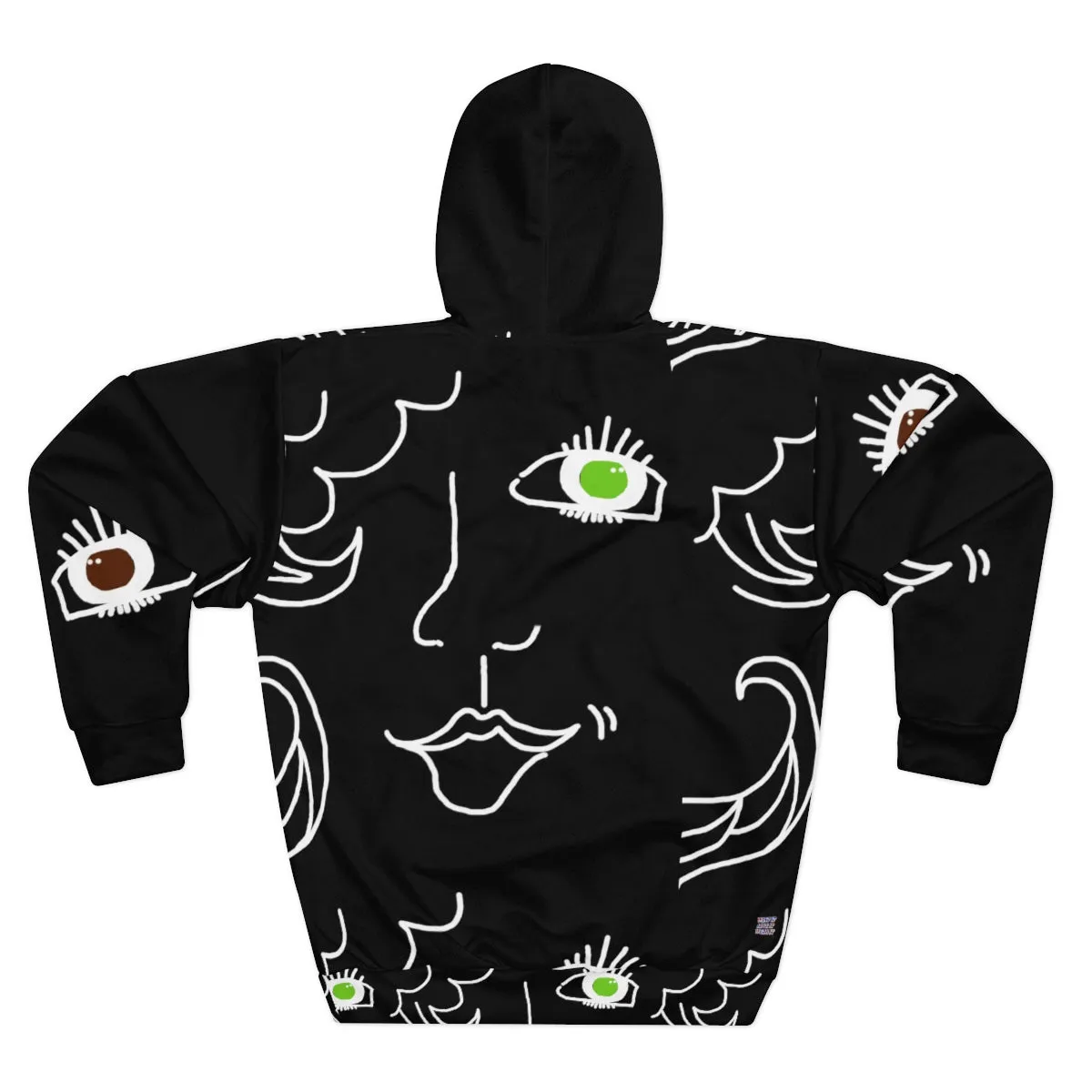 AOP Unisex Pullover Hoodie FACE DOODLES