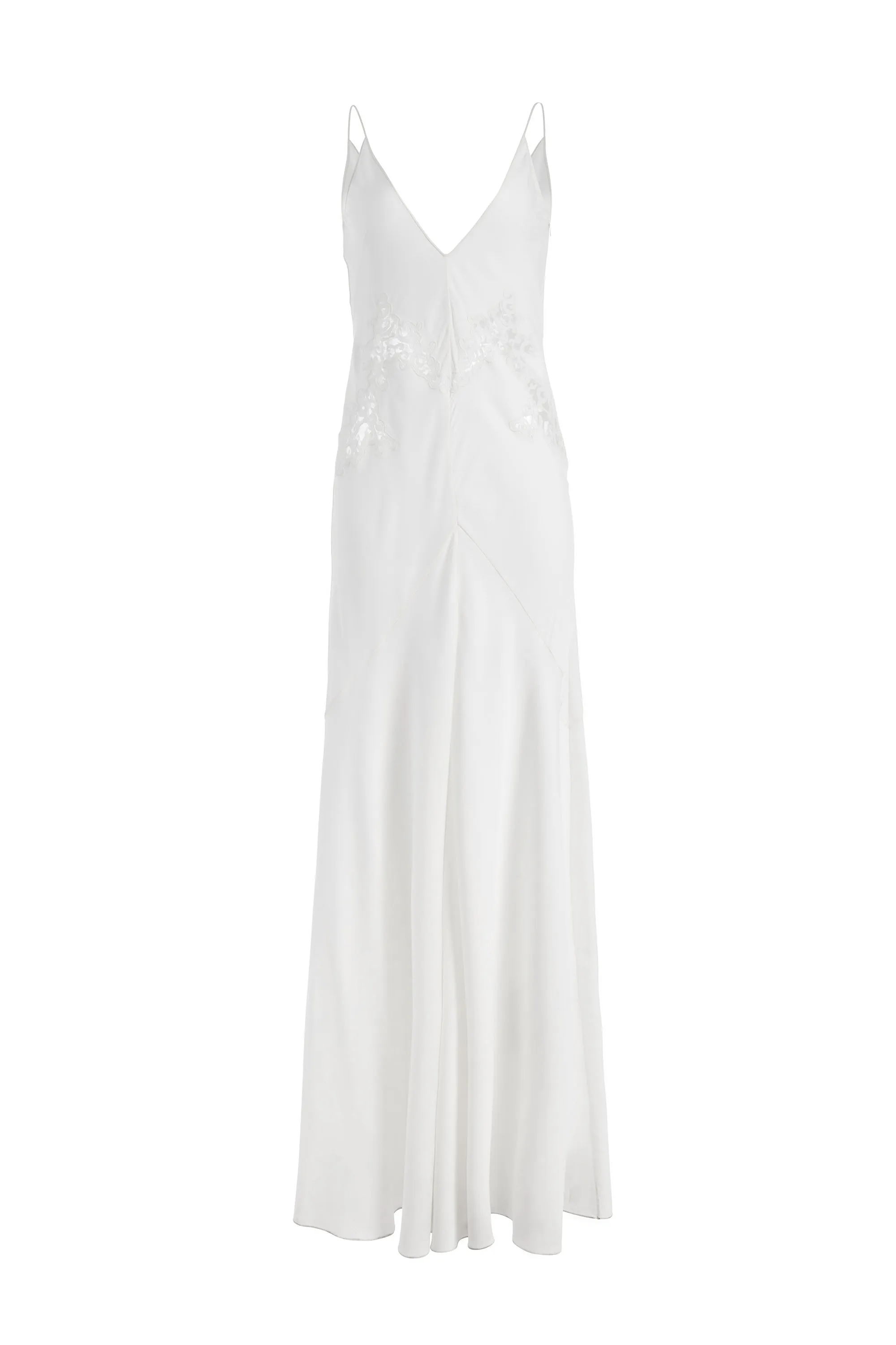 Apuleius Lace Slip Maxi Dress in Ivory Silk Crepe