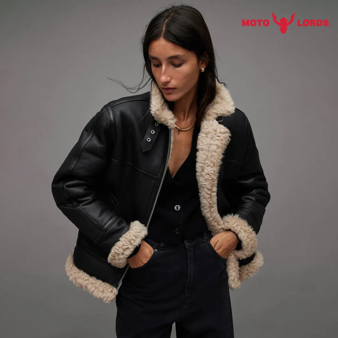 Aria Wings Premium Women Shearling Jacket