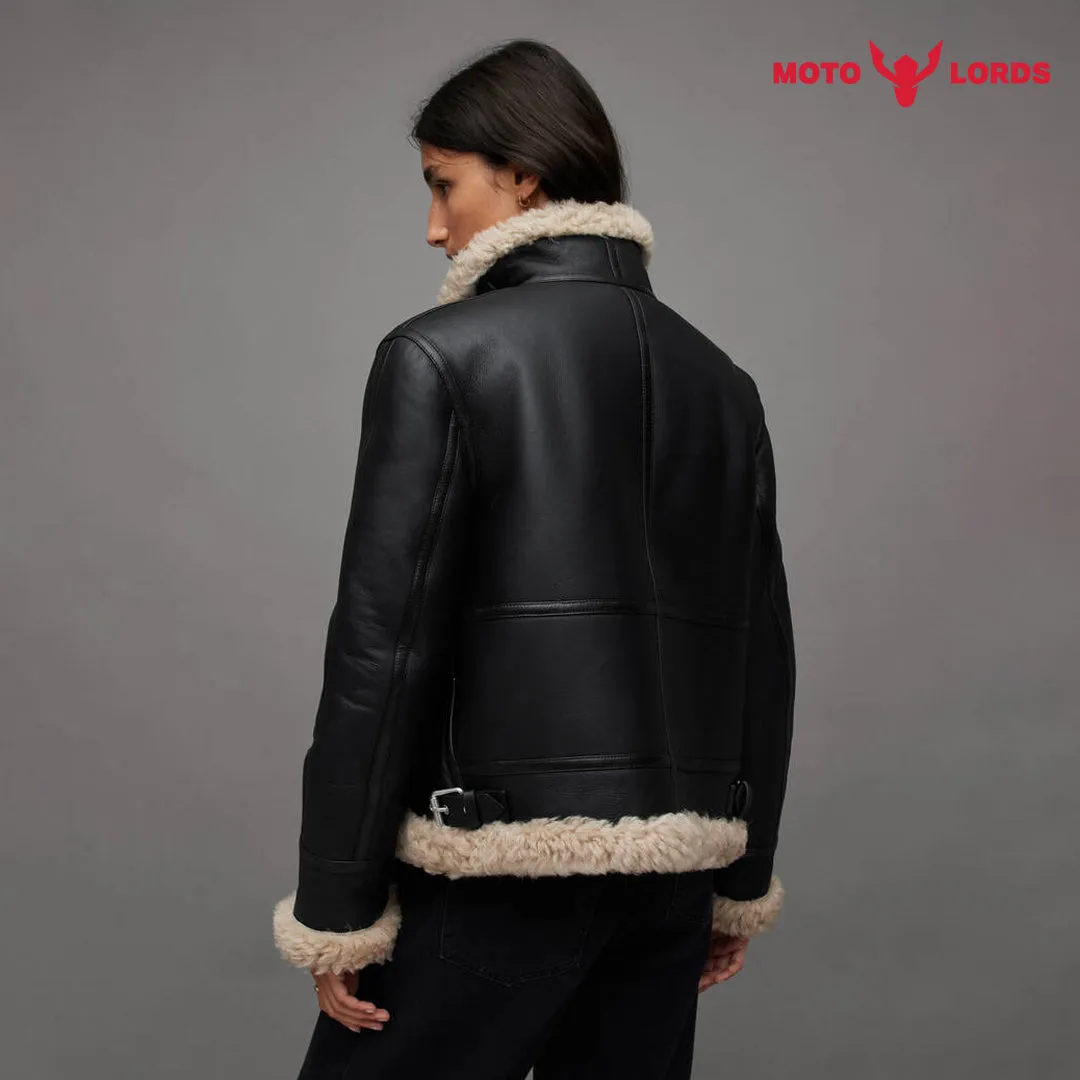 Aria Wings Premium Women Shearling Jacket