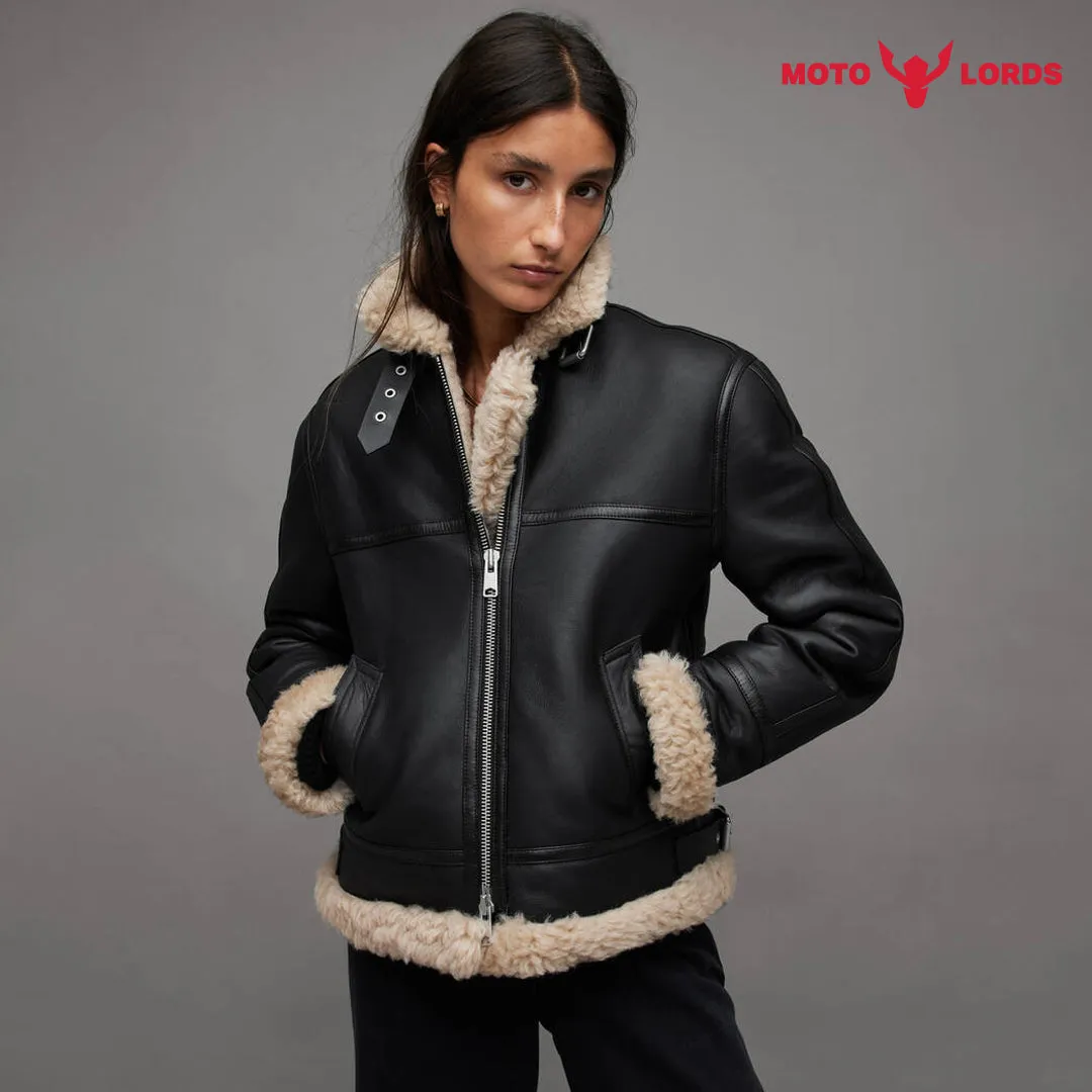 Aria Wings Premium Women Shearling Jacket