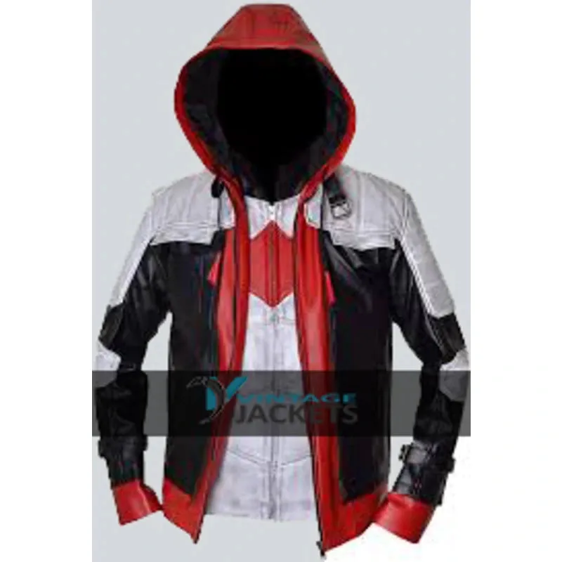 Arkham Knight Bat Logo Red Hood Jacket with Vest