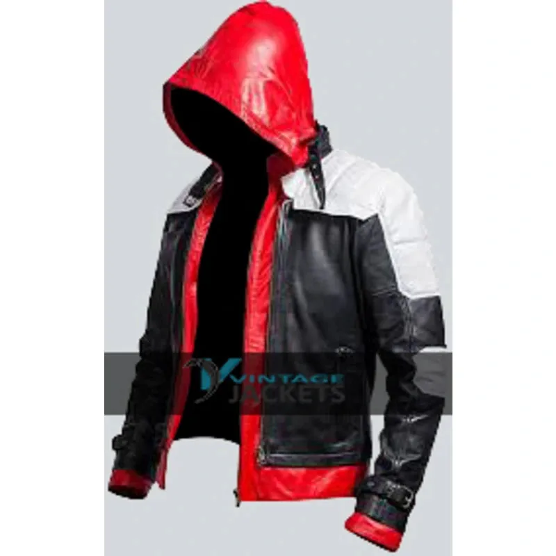 Arkham Knight Bat Logo Red Hood Jacket with Vest