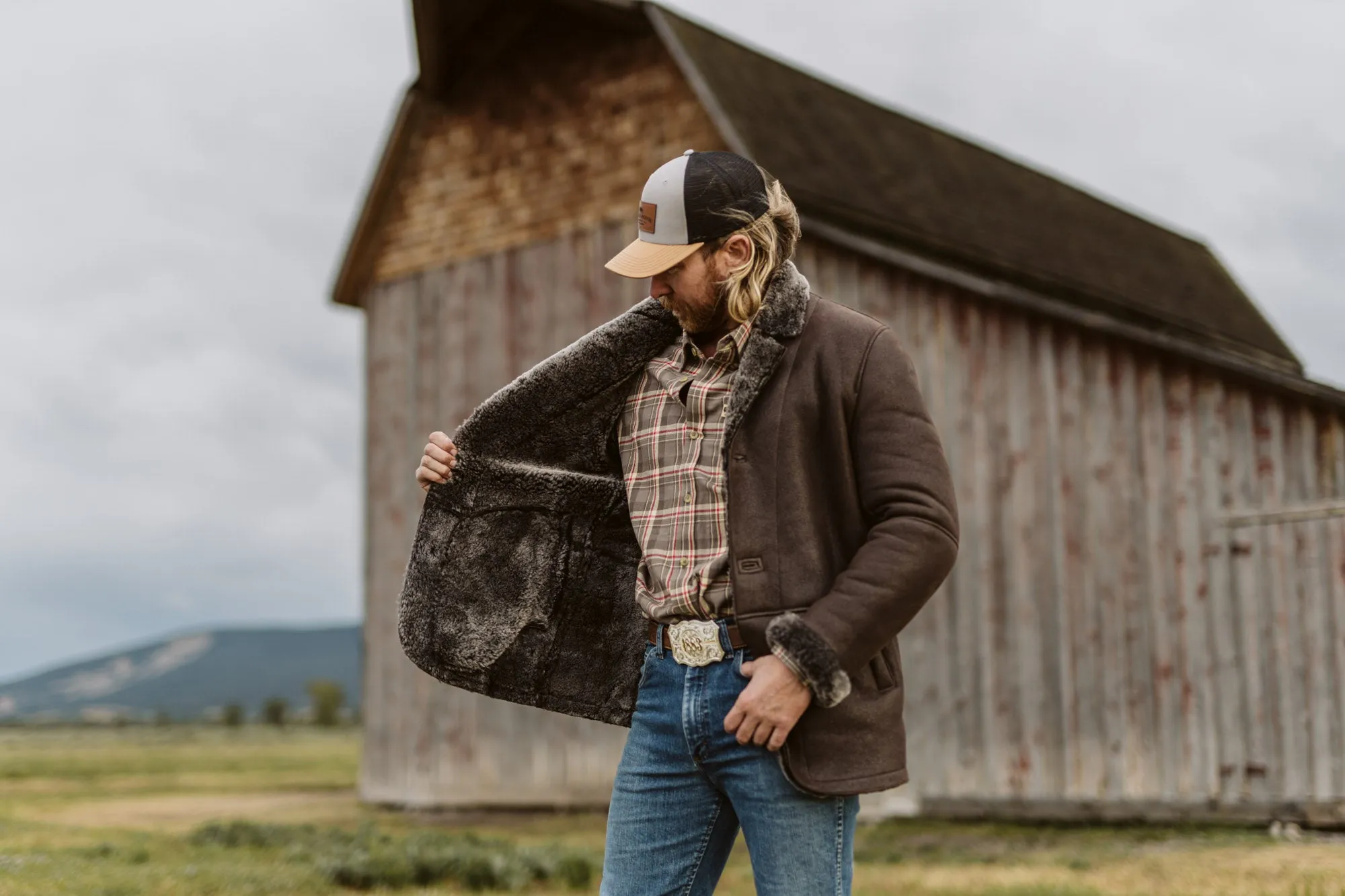 Big Sky Shearling Leather Blazer | Espresso Brown