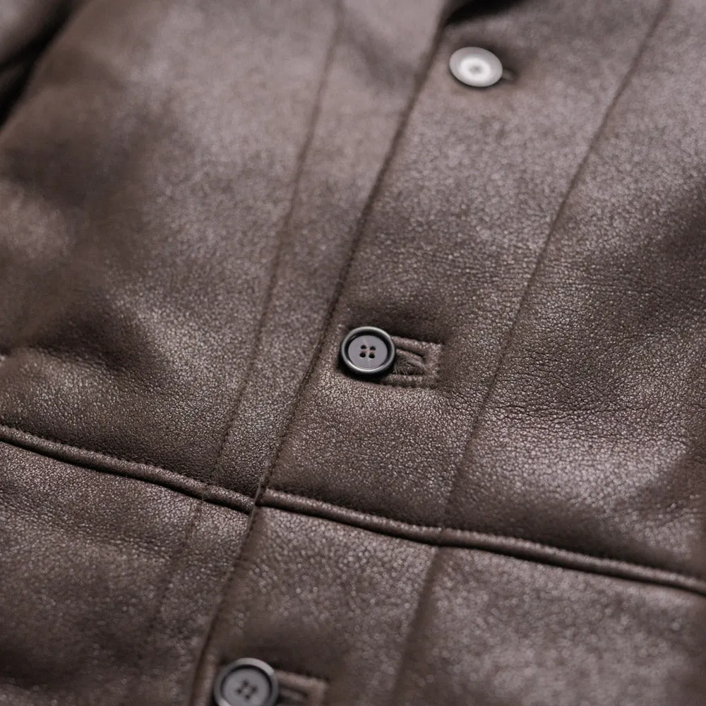 Big Sky Shearling Leather Blazer | Espresso Brown