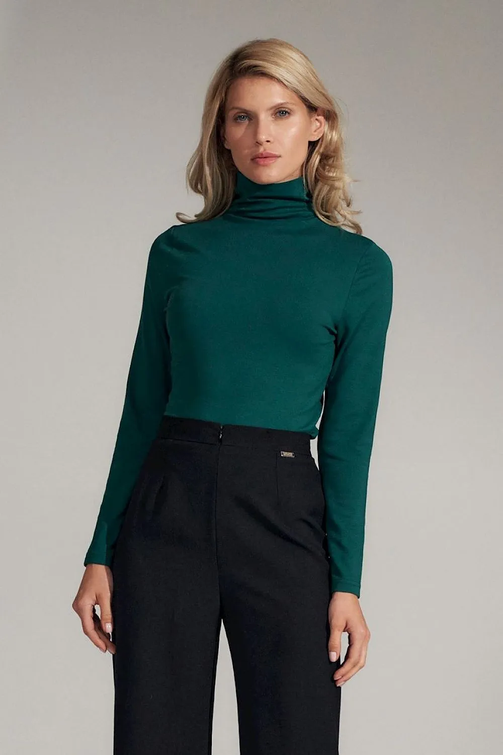 Black Classic Turtleneck Blouse Figl