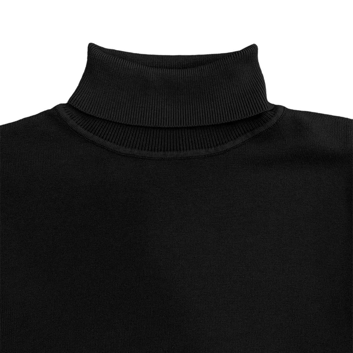 Black Mens Long Sleeve Knit Turtleneck Sweater