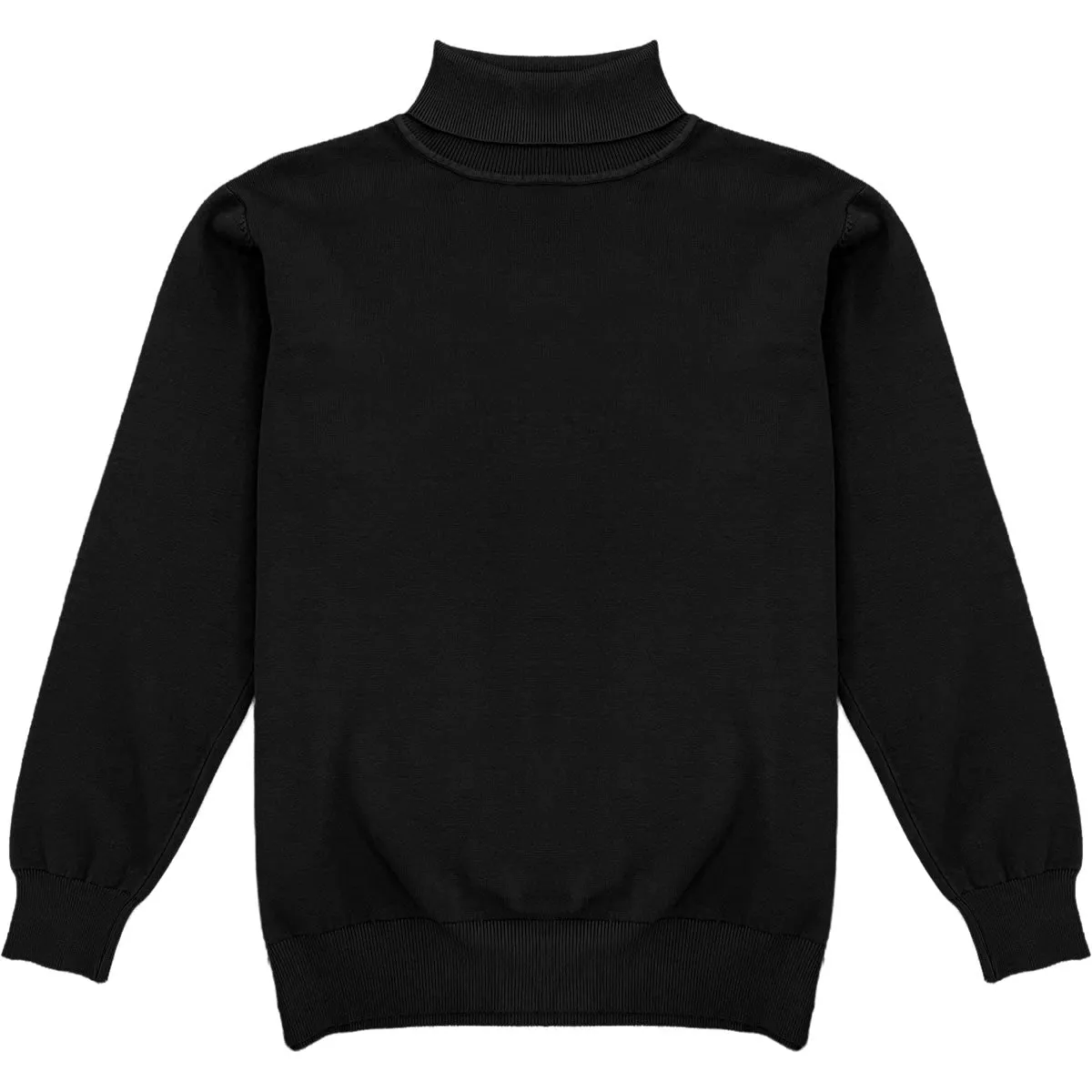 Black Mens Long Sleeve Knit Turtleneck Sweater