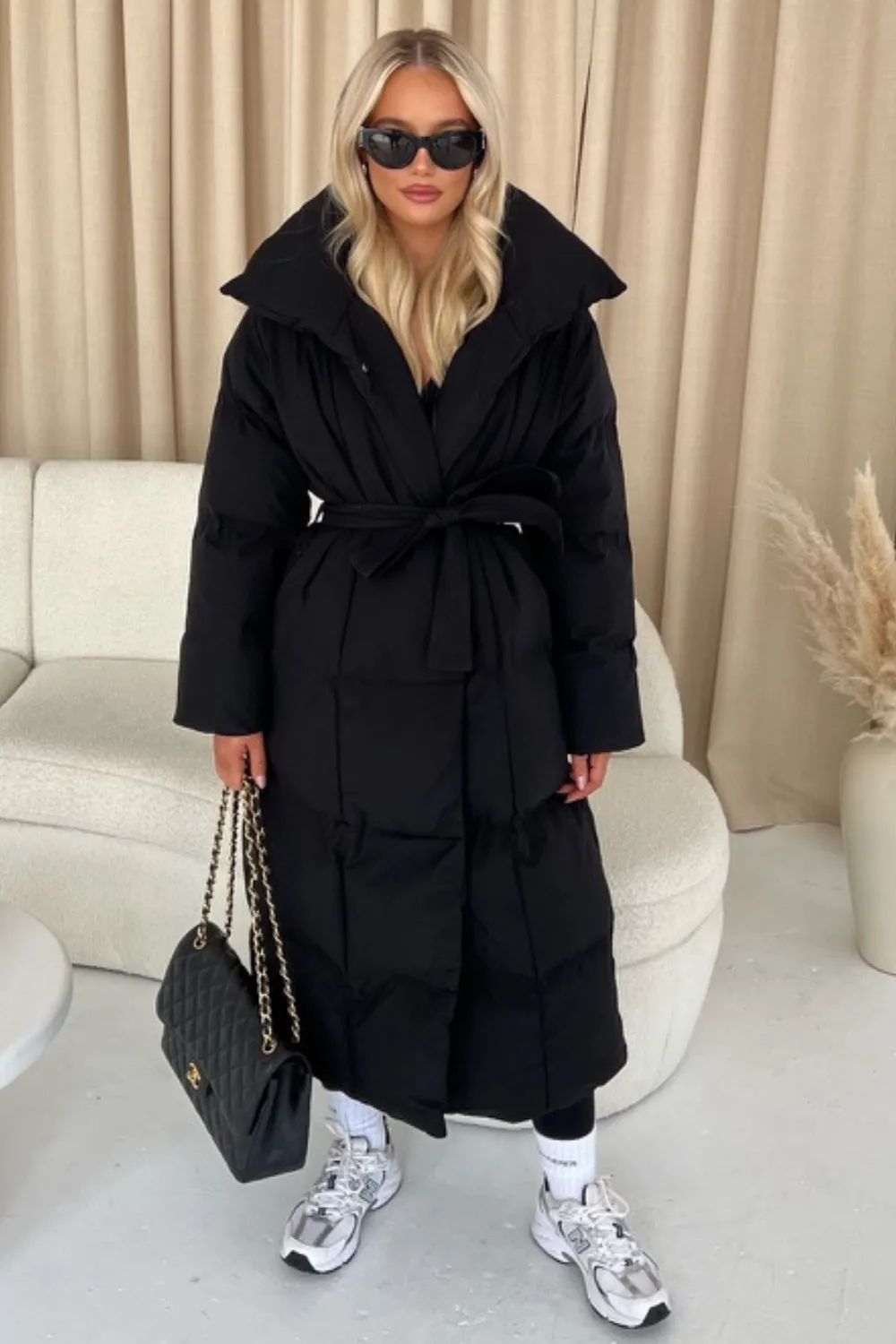 Blossom Black long duvet puffer coat