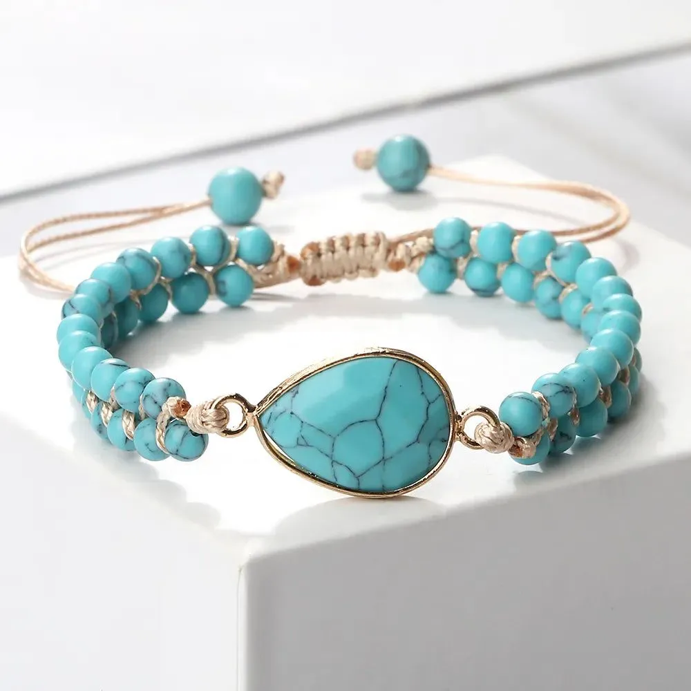 Bohemian Blue Wrap Stone Bracelet