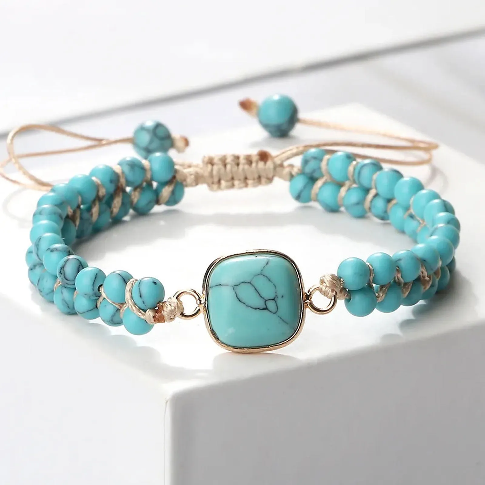 Bohemian Blue Wrap Stone Bracelet