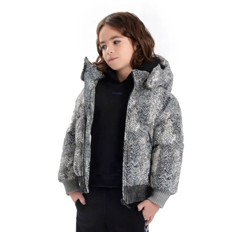 Boys Grey Puffer Coat