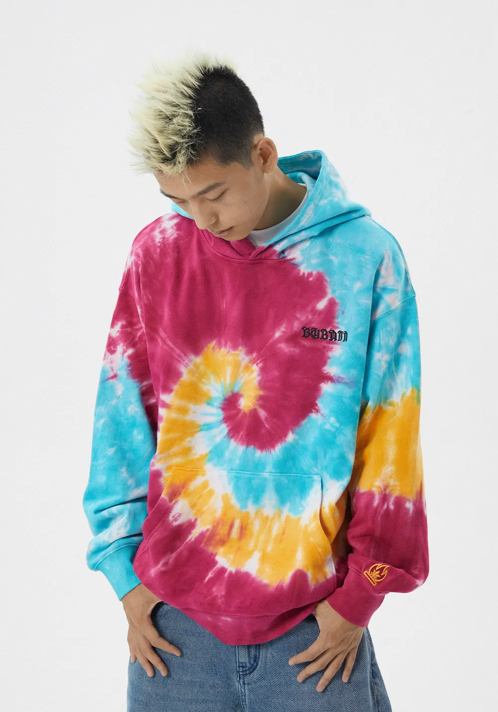 BURNIN* Flame Swirl Hooded Sweatshirt Jacket Hoodie