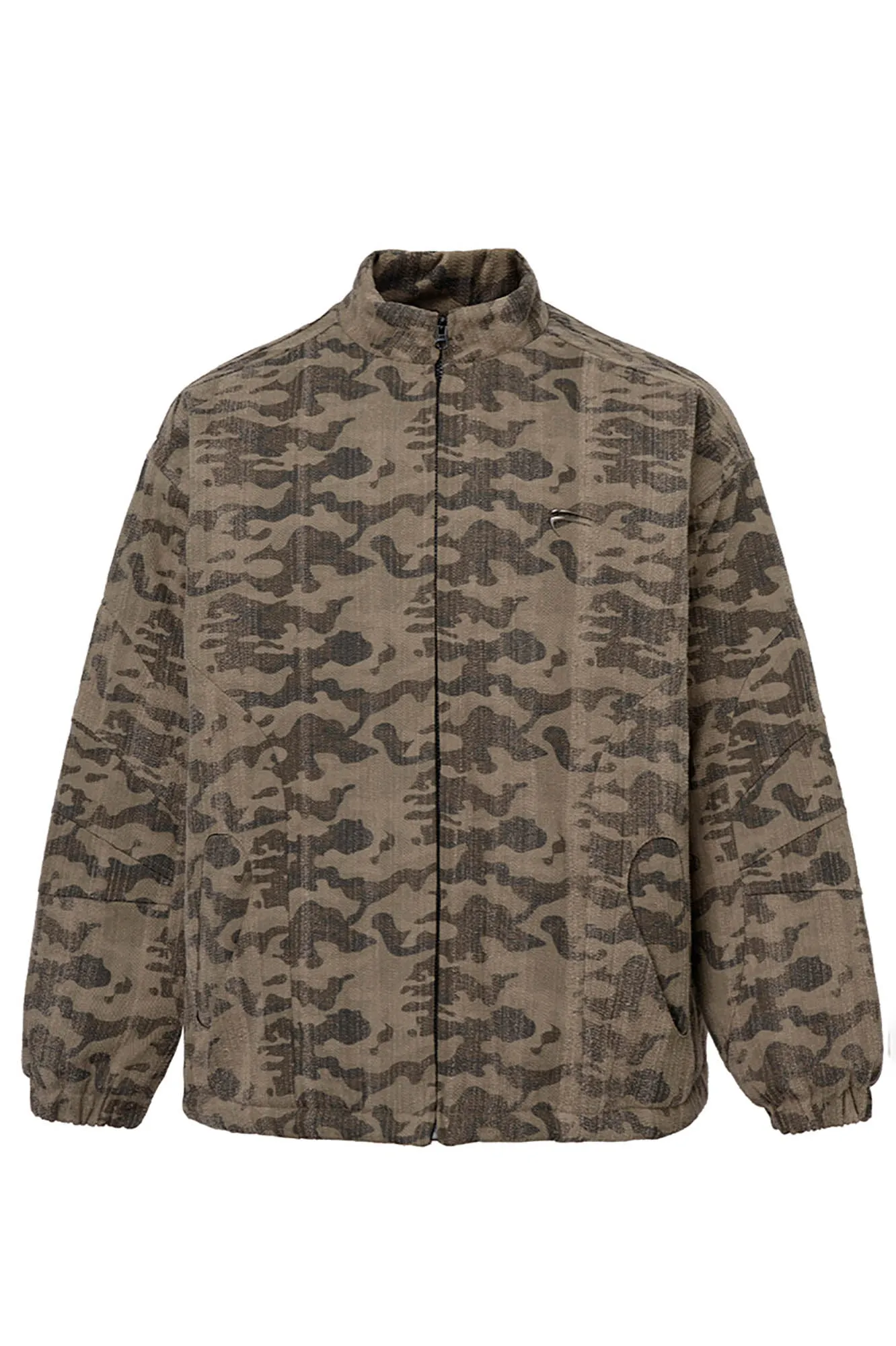 Camo Stand-Collar Padded Jacket