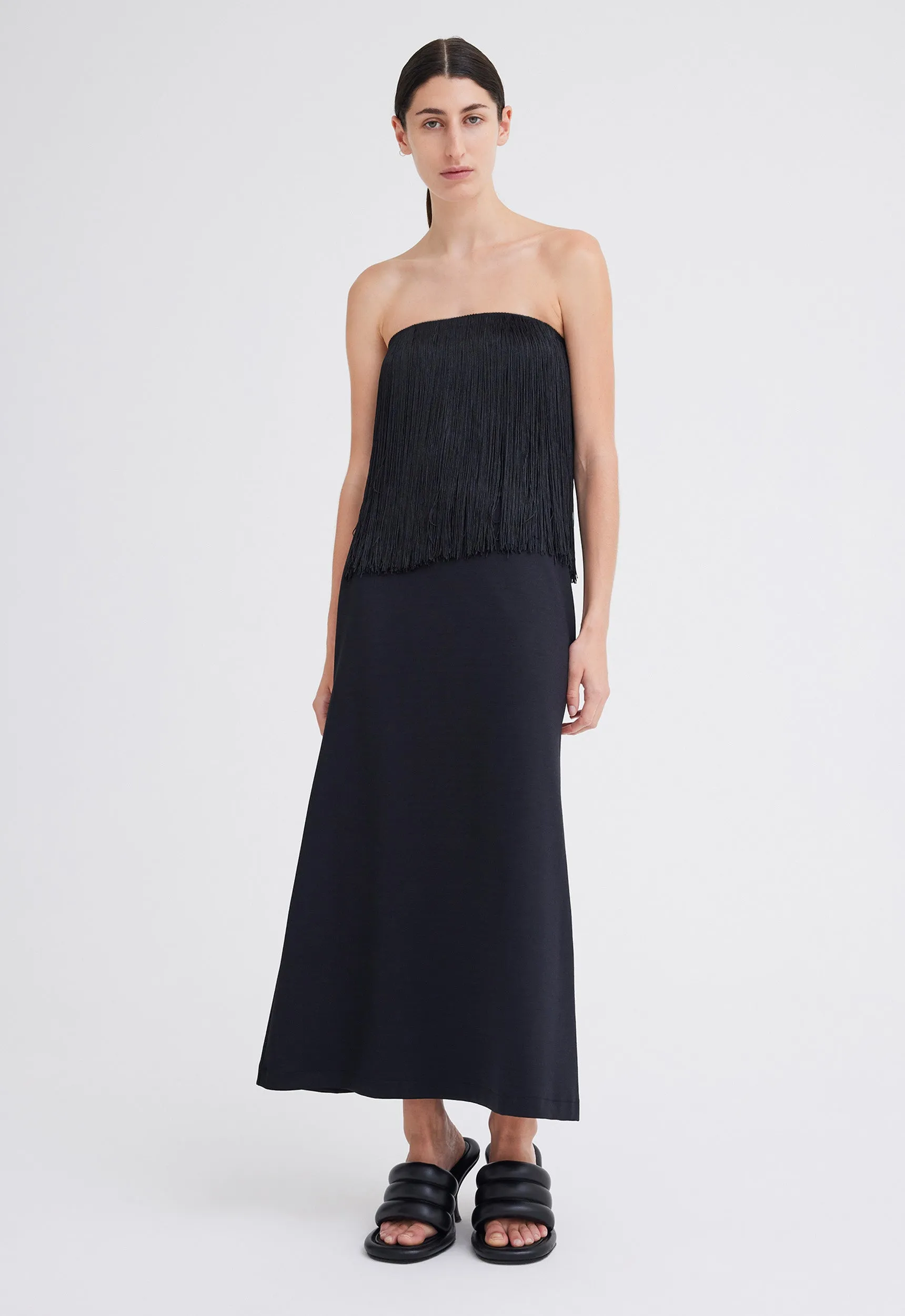 Canon Wool Midi Skirt - Black