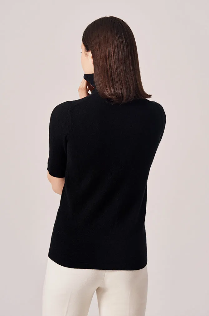 CASHMERE CLASSIC ELBOW SLEEVE TURTLENECK