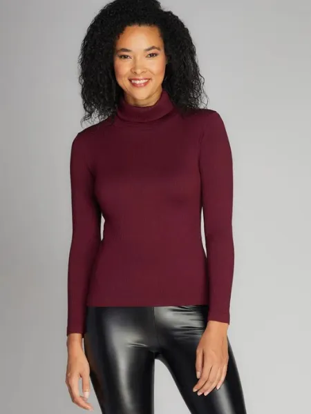 Cest Moi Seamless Rib Turtleneck