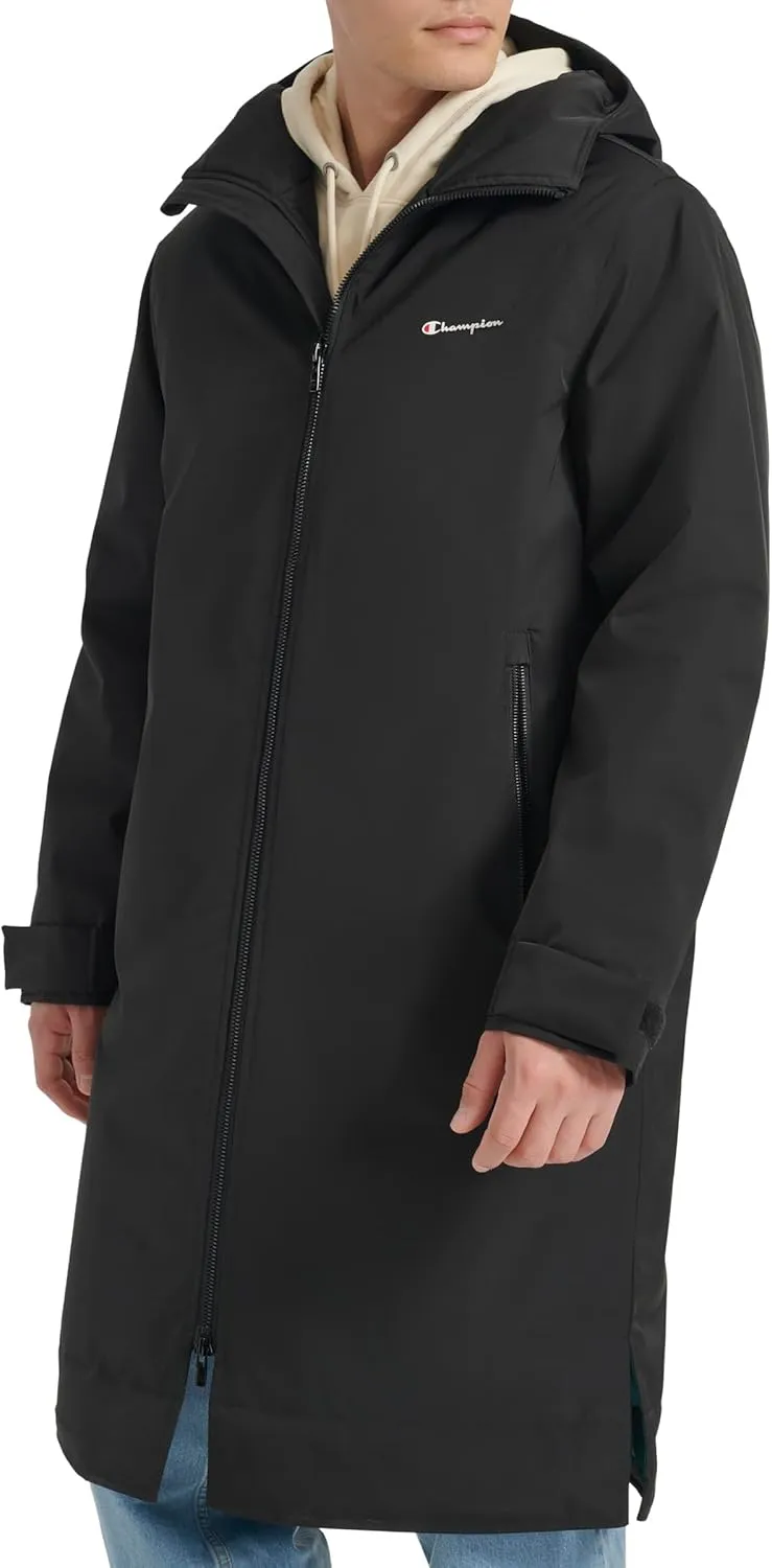 Champion Men's Full-Length Sideline Hooded Jacket with Quilted Lining