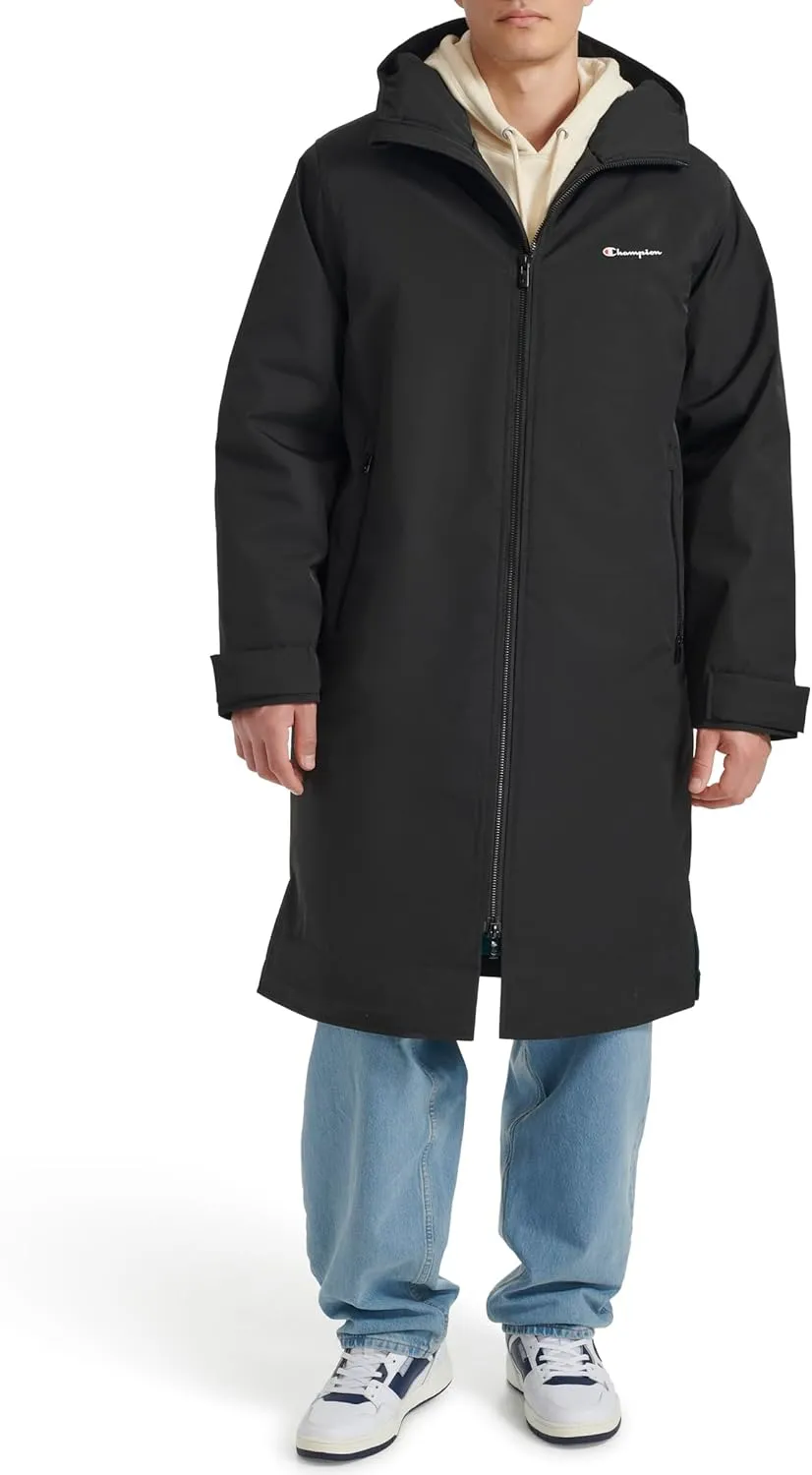 Champion Men's Full-Length Sideline Hooded Jacket with Quilted Lining