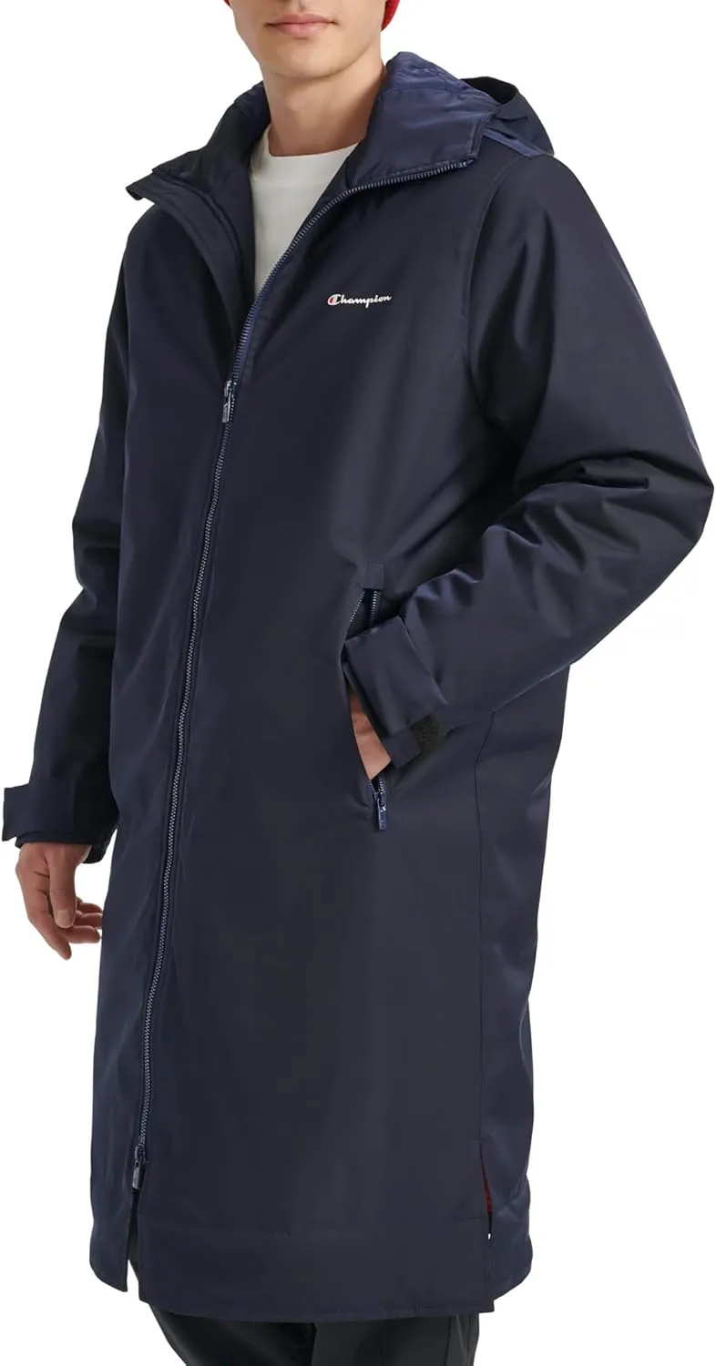 Champion Men's Full-Length Sideline Hooded Jacket with Quilted Lining