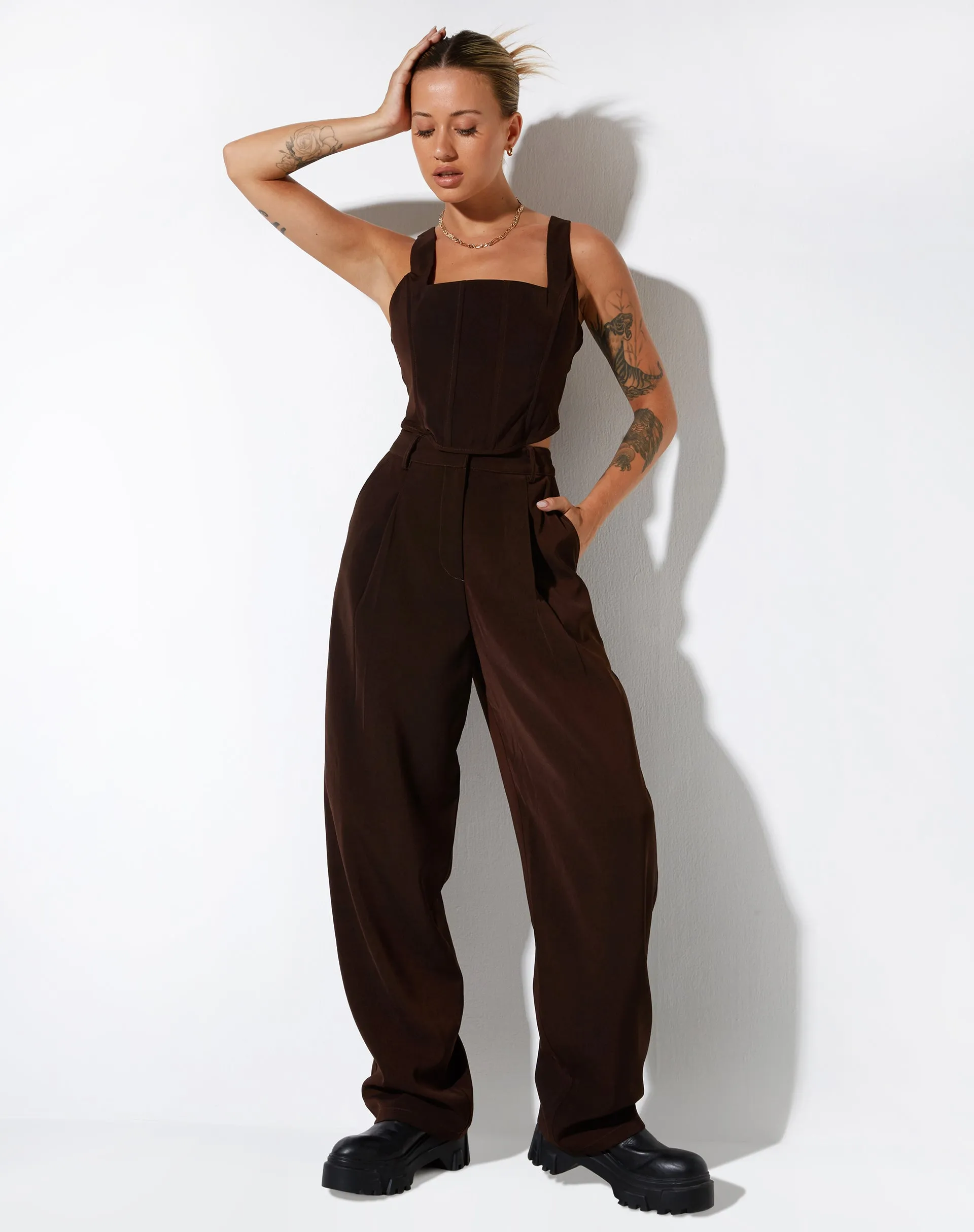 Cimo Trouser in Tailoring Dark Chocolate