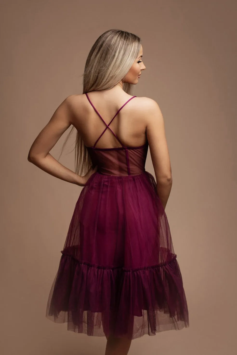 Cocktail Party Dress with Ruffles