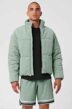 Corduroy Stage Puffer - Icy Sage