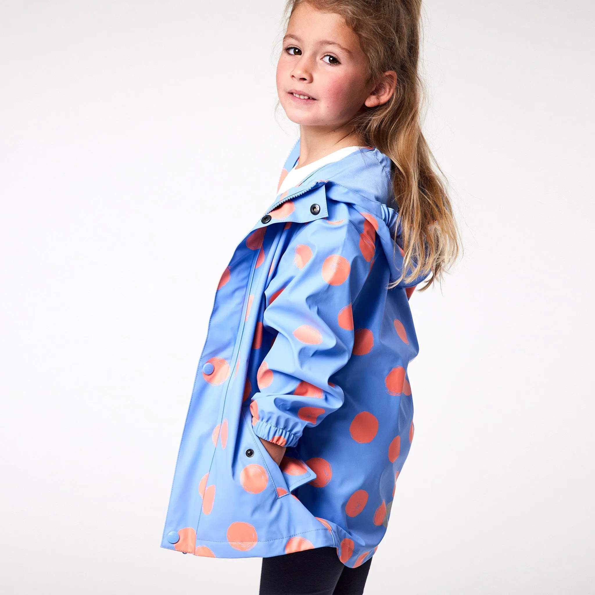 Cornflower Polka Dot Recycled Waterproof Raincoat