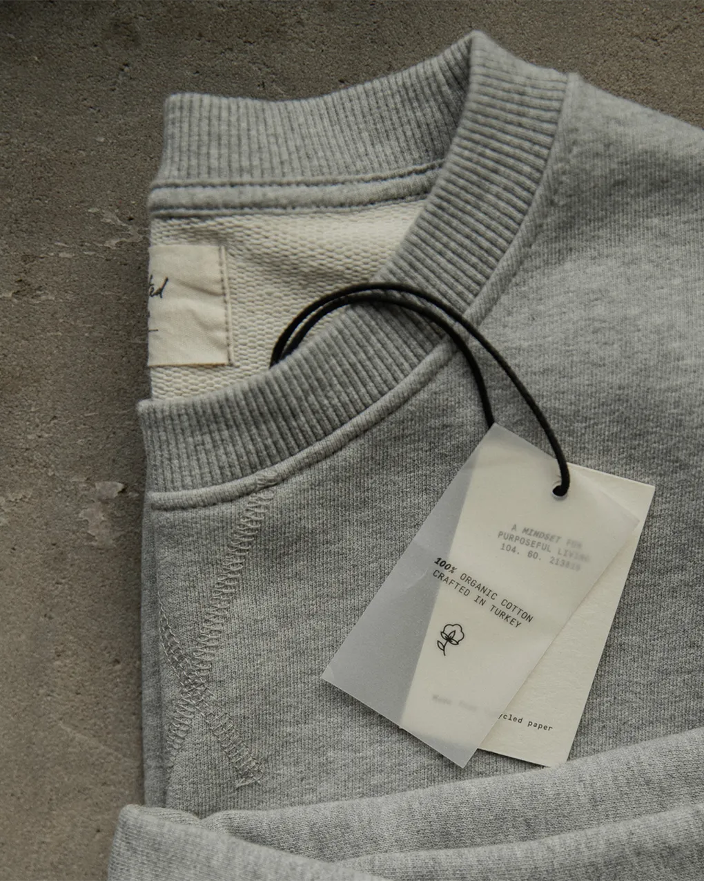 Crafted Organic Cotton Sweatshirt - Grey Melange