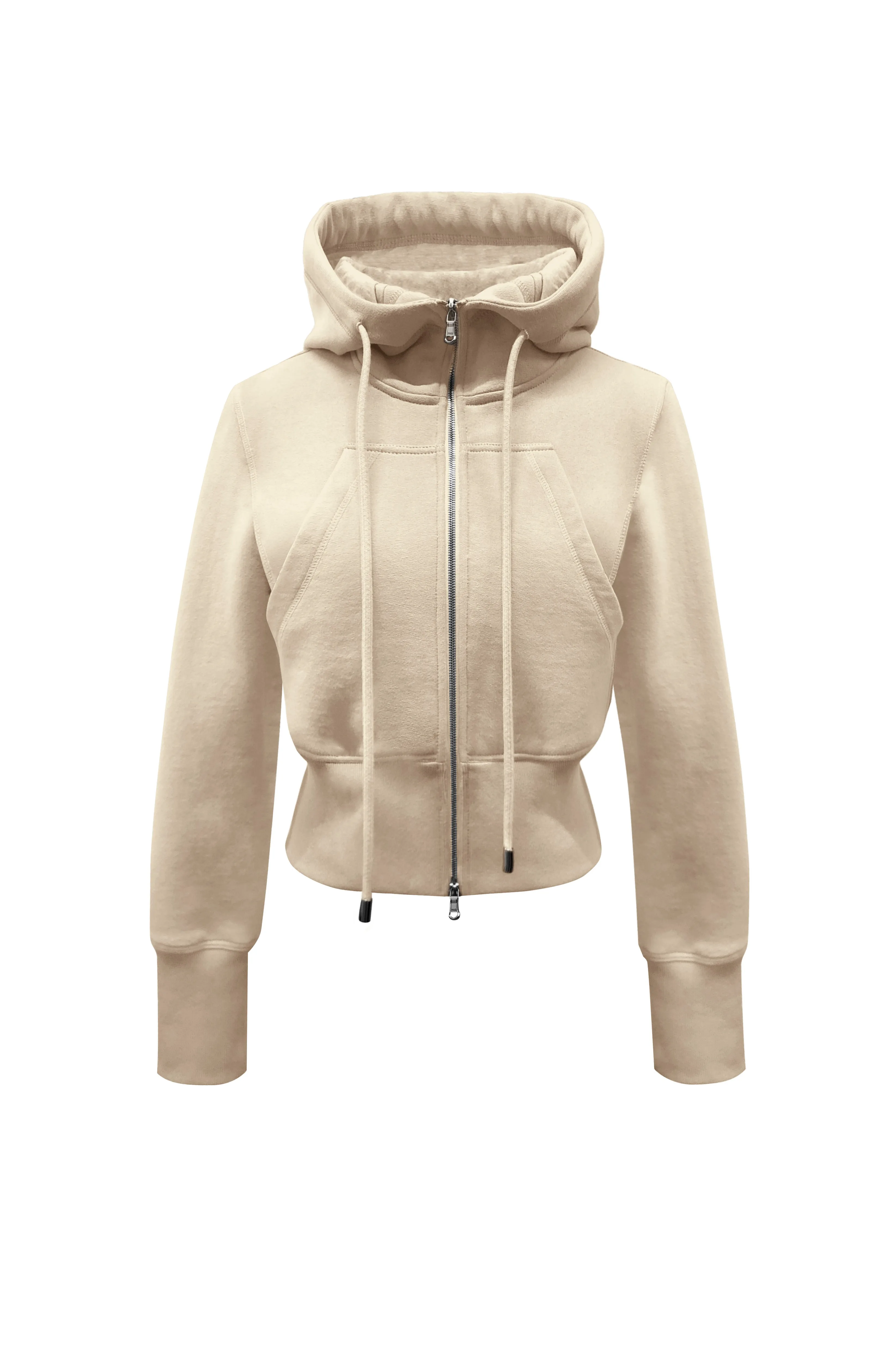 Cropped Unisex Alpha Hoodie - Limestone