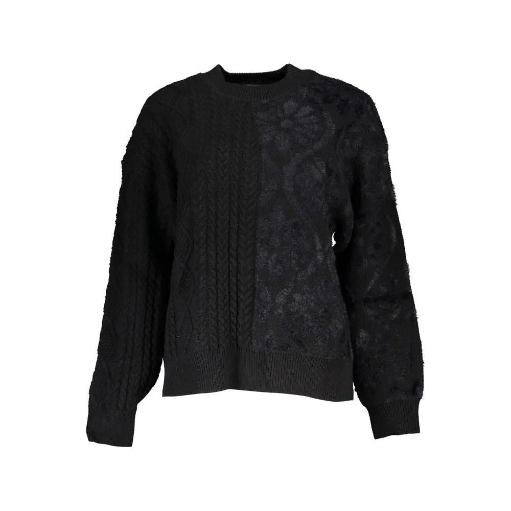 Desigual Elegant Turtleneck Sweater with Contrast Details