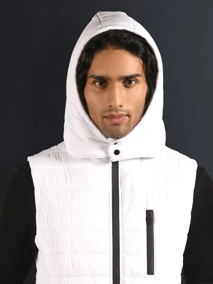 Detachable Hooded Puffer Jacket - Iceberg