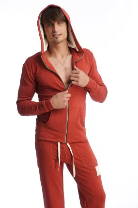 Edge Form-fit Crossover Yoga Track Performance Hoodie (Cinnabar)